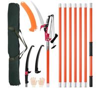 Victoam Manual Pole Saw, 7.3-27Ft Telescopic Tree Pruner, Stainless Steel Manual Tree Loppers Long Reach Pruner for Yard Garden Patios (8 Splicing Rods)