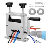 Victoam Wire Stripper Machine, 1-22mm Manual Cable Stripper Machine for Hand Crank or Electric Drill Powered, Electric Cable Stripper Tool with 2 Feed Hole Plates for Copper Scrap Recycling