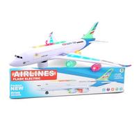 victob Aeroplane Toy with Bump & Go, Kids Airplane Toys Flashing Lights and Sound, Realistic Model Plane for Boys and Girls Ages 3-12, Blue