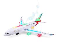victob Aeroplane Toy with Bump & Go, Kids Airplane Toys Flashing Lights and Sound, Realistic Model Plane for Boys and Girls Ages 3-12, Red