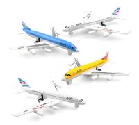 victob Airplane Toys, Diecast Metal Planes Model Pull Back Aircraft Toy for 3 4 5 6-10 Years Old Boys Girls, Aeroplane Toy for Cake Topper Birthday Party Favor Gifts (4 Pack)