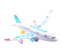 victob Toy Airplane Aeroplane for Boys & Girls, Bump and Go Musical Plane with Flashing Lights & Sounds, Educational Plane Model for Kids 3-12 Years Old Birthday