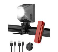 Victoper Bike Lights Front and Back Set, 2025 Upgraded Rechargeable Bicycle Lights with Remote, 5+5 Lighting Modes, IP65 Waterproof Dustproof USB Cyc