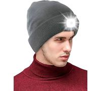 Victoper Gifts for Men, LED Lighted Beanie with Light USB Rechargeable, Lighted Headlight Gift for Men and Women Hat with Light Built in， Winter Knit Rechargeable Head Torch Gift for Dad
