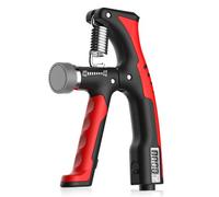 Victoper Grip Strength Trainer Set, 5-in-1 Adjustable Hand Gripper Kit (10-100kg) with Smart Counter, Forearm & Finger Exerciser for Strength Training Red