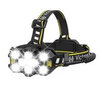 Victoper Head Torch Rechargeable - 2023 Upgraded 11 LED 25000 Lumen Torches LED Super Bright Headlamp 12+12 Modes Waterproof Gesture Sensing Hands-Free Headlight for Camping Running Fishing Hiking