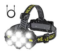 Victoper Head Torch Rechargeable v10000 Upgraded 22000 Lumen Torches LED Super Bright Headlight 10 LEDs Modes Hands-Free Flashlight for Camping Fishing Cycling Hiking Waterproof, Black