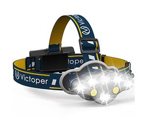 Victoper Head Torch -Super Bright 8 Lighting Modes 18000 Lumens Headlight LED Rechargeable, Super Bright LED Head Lamp, Hands-Free Flashlight for Camping, Fishing, Cycling, Hiking, Waterproof IPX4