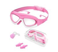 Victoper Kids Swimming Goggles 4-16 years, Upgraded Design Anti-Fog Anti-UV Wide Clear View Soft Silicone Adjustable Swimming Goggles with Ear&Nose Plug for Girls Purple