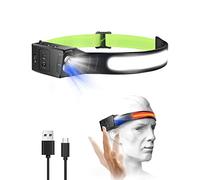 Victoper LumiLight Head Torch Rechargeable 2025 Upgraded 230° Wide Beam with 6 Lighting Modes & Motion Sensor, Blue/Red Light Options, Waterproof IPX4 lumilight for Running, Cycling, Kids & Adults