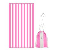 Victoper Microfiber Beach Towel d Rapid Drying Sand Free Soft Compact Lightweight Qualities Beach Towels for Adults Ideal for Swimming Beach Yoga Camping Gym Carry Bag Pink Stripes 79x35 Inch