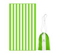 Victoper Microfiber Beach Towel d Rapid Drying Sand Free Soft Compact Lightweight Qualities Beach Towels for Adults Ideal for Swimming Beach Yoga Camping Gym Carry Bag Mint Green Stripes 63x32 Inch