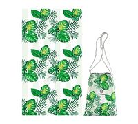 Victoper Microfiber Beach Towel Oversized Rapid Drying Sand Free Soft Compact Lightweight Qualities Beach Towels for Adults Ideal for Swimming Beach Yoga Camping Gym Carry Bag Rain Forest 63x35 Inch