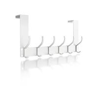 Victoper Over Door Hook Hanger 12 Hooks, Assembly-Free Matte Texture Over Door Hanger for Clothes Coat Towel Bag Robe Bathroom Door Hooks White