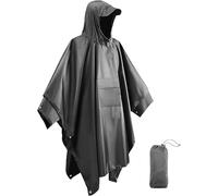 Victoper Plus Size Waterproof Poncho Adult, Reusable Rain Poncho Adult Waterproof Poncho Waterproof Adult Lightweight Waterproof Raincoat for Outdoor Hiking Camping Gray