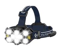 Victoper Rechargeable Head Torch with Upgraded 11 LED, 25,000 Lumen Super Bright Headlamp, 12+12 Modes, Waterproof, Gesture Sensing Hands-Free Light for Camping, Running, Fishing, and Hiking Blue