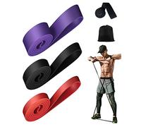 Victoper Resistance Bands（3 Pieces）Pull Up Bands Gym Bands Resistance for Strength Training Fitness Pilates Yoga Stretch Toning Pull Up Bands Includ Door Anchor and Storage Bag Red/Black/Purple