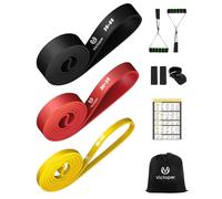 Victoper Resistance Bands Set,3 Different Levels Pull Up Bands for Men Women,Exercise Bands for Fitness Strength Training Yoga with Door Anchor,Handles, Protective Covers,Bag,Workout Bands