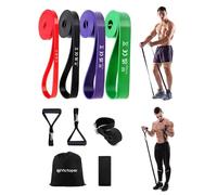 Victoper Resistance Bands Set of 4, Multi-Accessories Resistance Pull Up Bands,Door Anchors,Handles,Shoulder Strap,Exercise Band Auxiliary Strength Training Pilates Training Therapy Stretching Yoga