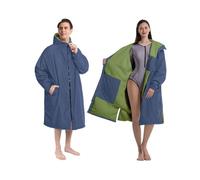 Victoper Waterproof Changing Robe Adults Warm Lining Upgraded Waterproof Inner Pocket Windproof Changing Robes Swimming Surfing (UK, Alpha, One Size, Regular, Regular, one size, blue and green inner)