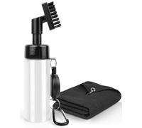 Victoper White Golf Club Cleaning Kit Retractable Cord Cleaner Brush with Water Spray, Towel and Hook Complete Golf Club Cleaning Set Golf Club Cleaner Brush