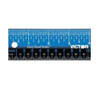 Victor Easy Read Stainless Steel Ruler, Standard/Metric, 18".25 Long, Blue