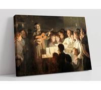 Victor-Gabriel Gilbert The Merchant of Songs Canvas Wall Art Picture Print - 47 inch wide x 32 inch high (Frame Depth 30mm)