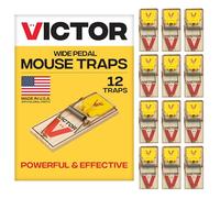 Victor M035-12 Plastic Pedal Easy Set Sustainably Sourced FSC Wood Snap Mouse Trap - 12 Traps