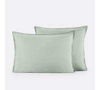 Victor Plain Washed Cotton Satin 300 Thread Count Pillowcase Sage