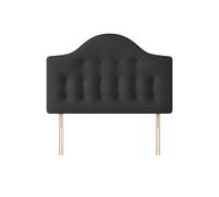 Victor - Small Single - Buttoned Headboard - Dark Grey - Charcoal - Fabric - 2ft6 - Happy Beds