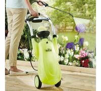 Victor Tools 12L Wheeled Garden Sprayer With 2M Hose, Adjustable Nozzle & Pump Action Handle, Ideal For Weed Killing & Watering