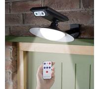 Coopers of Stortford - Motion Activated Solar Porch Light with Remote & 42 LED Coach Lantern - 300 Lumens Outdoor Security Light, with 3 Light Modes - Up to 5m Range