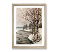 Victor Westerholm Birches In Early Spring Classic Painting Framed Print | A3 Oak Framed Wall Art | Ready to Hang | Classic Landscape Picture | Living Room Bedroom Lounge Office