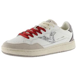 victoria 1985 Women's Low-Top Smash Leather & Glitter Logo & Metallic Heel 8806103, White, 8 UK