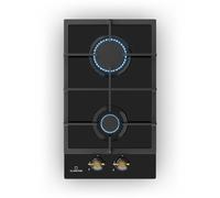 Victoria Domino gas hob 2-flame Sabaf burners glass ceramic retro look