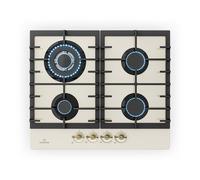 Victoria, 4-Zone Gas Hob, 4-Burner, Glass Ceramic, Ivory