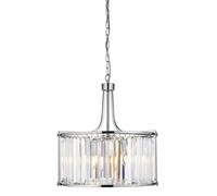 victoria 5 light clear crystal pendant light in chrome