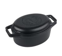 Victoria 6-Quart Cast Iron Oval Dutch Oven, Combination Combo Cooker Pot and Skillet, Bread Baker, Made in Colombia, 2-Piece Set