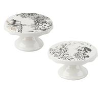 V and A Victoria And Albert Alice In Wonderland Set Of 2 Mini Cake Pedestals - White