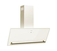 Klarstein Victoria Angled Cooker Hood - 90cm, Touch Control, 400m³/h Air Flow, A++ Energy Efficiency, LED Display, Quiet 52dB, Cream & Gold, Extraction & Recirculation