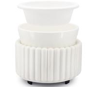 VICTORIA AROMA Ceramic Wax Melt Warmer with 1 pc Silicone Dish Candle Warmer for Scented Wax Electric Fragrance Burner for Home, Office, Bedroom - Gift & Décor