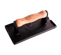 Victoria Bacon and grill press cast iron with wooden handle 21x11 cm