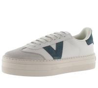 victoria Barcelona Ciclista Leather Effect Platform Low-Top Trainers & Split Leather Toe 1092169 for Women Petroleo 41