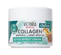 Victoria Beauty Day and Night Anti-Aging Moisturiser with Collagen, Hyaluronic Acid, Matrixyl® 3000, Hemp Seed Oil, and a UVA/UVB Filter for Ages 60-75, Pack of 2 Creams (2 x 50 ml)