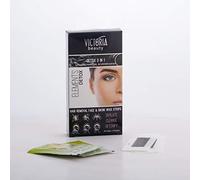 Victoria Beauty Hair Removal Face and Bikini Zone Wax Strips with Activated Charcoal 20 pcs + 2 Wipes