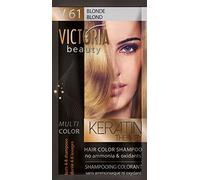 Victoria Beauty Keratin Therapy Hair Colour Shampoo - Temporary Hair Dye, Lasts 4 - 8 washes, Ammonia and Oxidant-Free, Pack of 6x40 ml (Blonde)