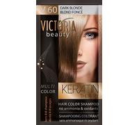 Victoria Beauty Keratin Therapy Hair Colour Shampoo - Temporary Hair Dye, Lasts 4 - 8 washes, Ammonia and Oxidant-Free, Pack of 6x40 ml (Dark Blonde)