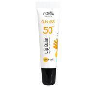 Victoria Beauty Sun Kiss SPF 50 Lip Balm - Lip Sunscreen with Coconut Oil, Sweet Almond Oil, and Hyaluronic Acid, 10ml