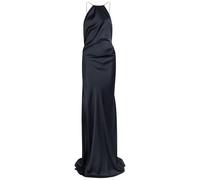 Victoria Beckham Draped Halterneck Satin-crepe Gown - Navy - 12 (UK12 / M)