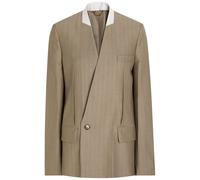 Victoria Beckham Folded-collar Double-breasted Wool Jacket - Grey - 12 (UK12 / M)